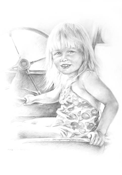 Pieni tyttö traktorin ohjaamossa